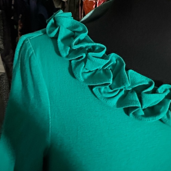 Talbots Vibrant Teal Dress with Ruffle Detail size small - Picture 5 of 6